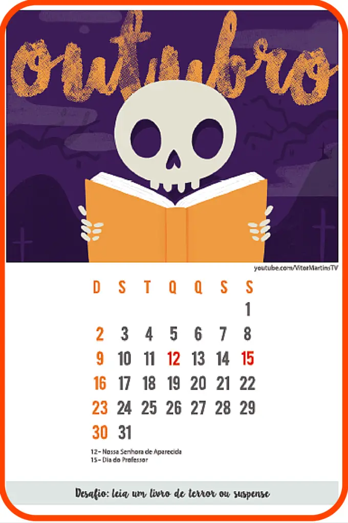 Um calendário 2016 para imprimir e um desafio.
